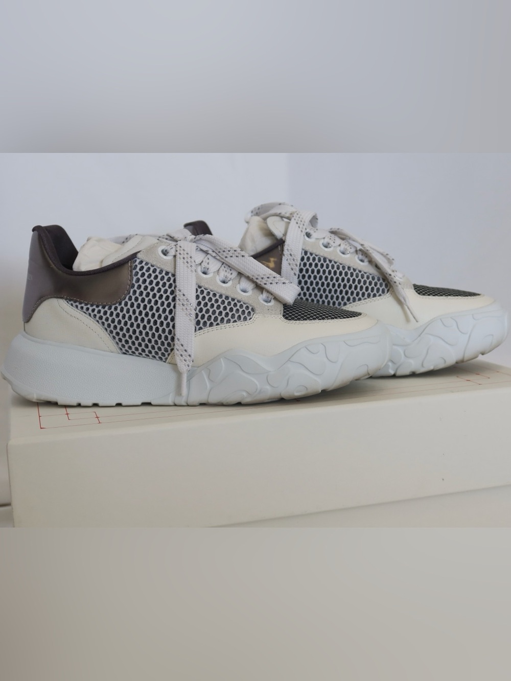 Alexander McQueen White and Black Court trainer Sneakers